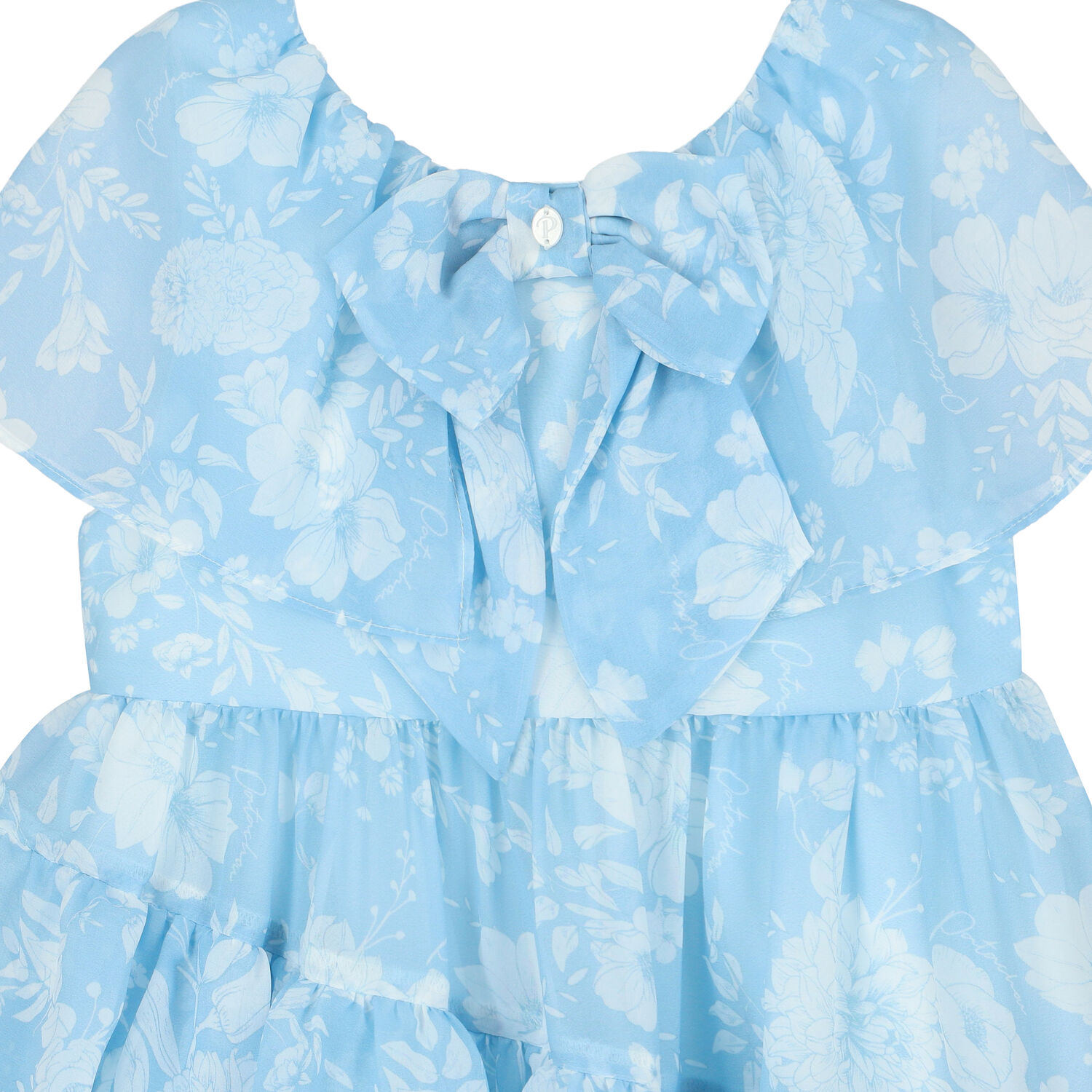Girls Blue & White Floral Dress, 1, hi-res image number null